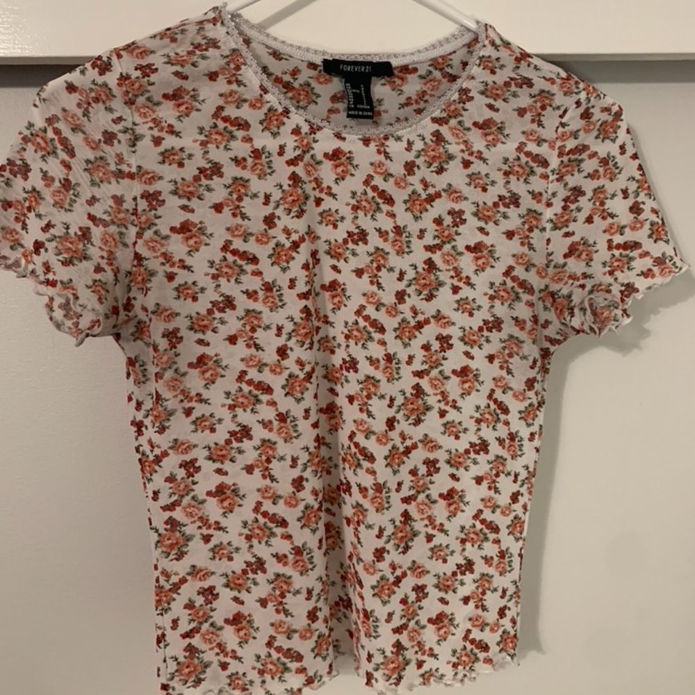 Floral Mesh Top